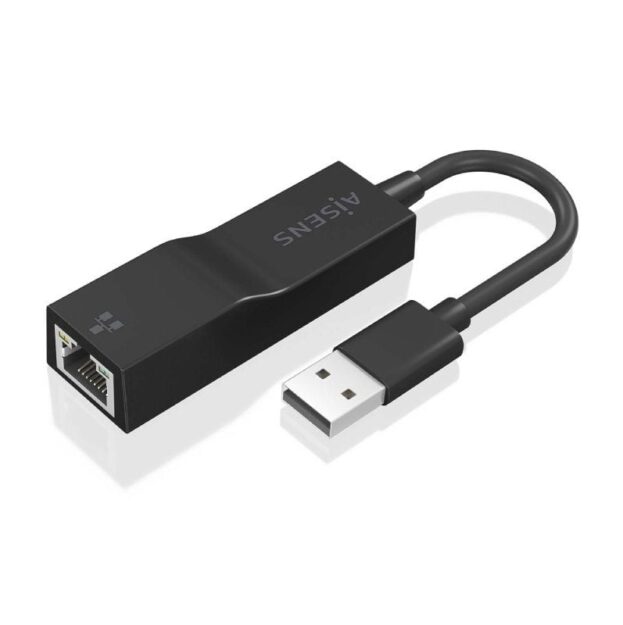 Adaptador USB 3.0 Aisens A106-0766/ USB Macho - RJ45 Hembra/ 15cm/ Negro