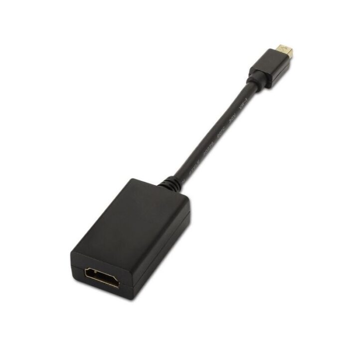 Cable Conversor Aisens A125-0137/ Mini DisplayPort Macho - HDMI Hembra/ 15cm/ Negro