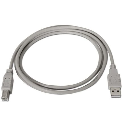 Cable USB 2.0 Impresora Aisens A101-0004/ USB Tipo-B Macho - USB Macho/ Hasta 2.5W/ 60Mbps/ 4.5m/ Beige