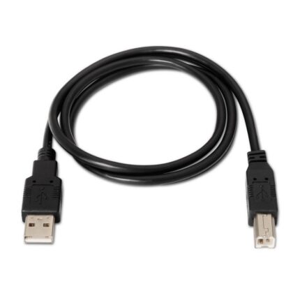 Cable USB 2.0 Impresora Aisens A101-0006/ USB Tipo-B Macho - USB Macho/ Hasta 2.5W/ 60Mbps/ 1.8m/ Negro