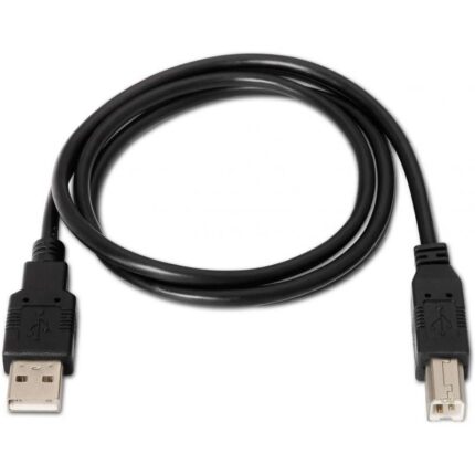 Cable USB 2.0 Impresora Aisens A101-0007/ USB Tipo-B Macho - USB Macho/ Hasta 2.5W/ 60Mbps/ 3m/ Negro