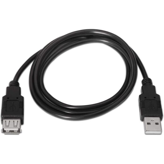 Cable Alargador USB 2.0 Aisens A101-0017/ USB Macho - USB Hembra/ Hasta 2.5W/ 60Mbps/ 3m/ Negro