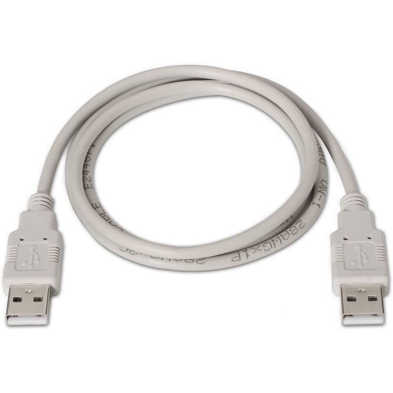 Cable USB 2.0  Aisens A101-0021/ USB Macho - USB Macho/ Hasta 2.5W/ 60Mbps/ 1m/ Beige