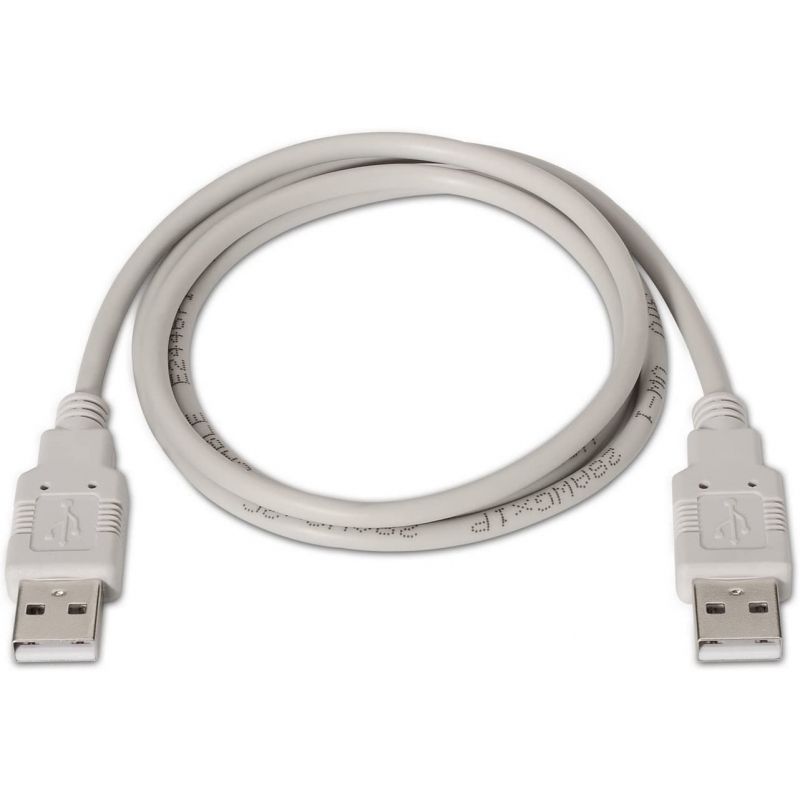 Cable USB 2.0 Aisens A101-0022/ USB Macho - USB Macho/ Hasta 2.5W/ 60Mbps/ 2m/ Beige