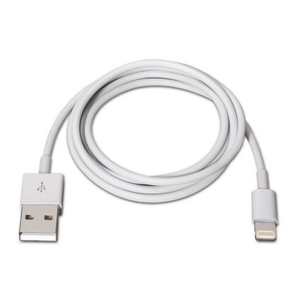 Cable Lightning Aisens A102-0036/ USB Macho - Lightning Macho/ Hasta 2.5W/ 60Mbps/ 2m/ Blanco