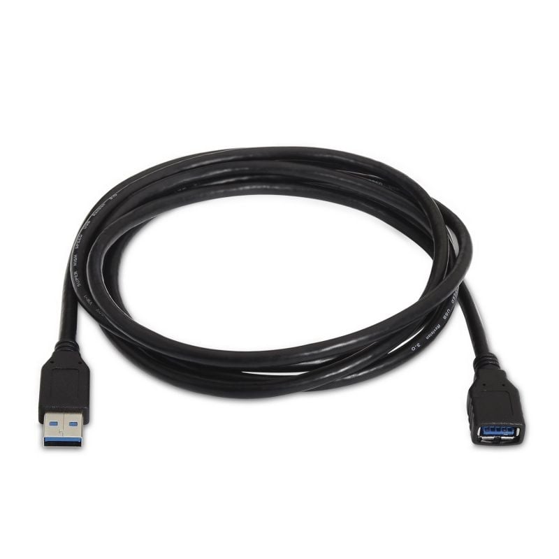 Cable Alargador USB 3.0 Aisens A105-0042/ USB Macho - USB Hembra/ Hasta 9W/ 625Mbps/ 2m/ Negro