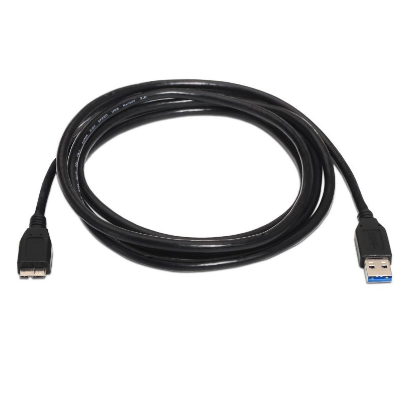 Cable USB 3.0 Aisens A105-0043/ USB Macho - MicroUSB Macho/ Hasta 9W/ 625Mbps/ 1m/ Negro