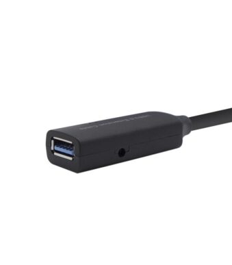 Cable Alargador USB 3.0 con Amplificador Aisens A105-0407/ USB Macho - USB Hembra/ Hasta 9W/ 625Mbps/ 5m/ Negro
