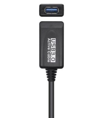 Cable Alargador USB 3.0 con Amplificador Aisens A105-0525/ USB Macho - USB Hembra/ Hasta 9W/ 625Mbps/ 5m/ Negro
