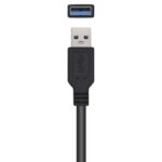 Cable Alargador USB 3.0 con Amplificador Aisens A105-0525/ USB Macho - USB Hembra/ Hasta 9W/ 625Mbps/ 5m/ Negro