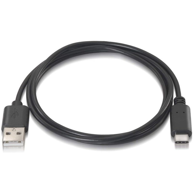 Cable USB 2.0 Tipo-C Aisens A107-0051/ USB Tipo-C Macho - USB Macho/ Hasta 9W/ 625Mbps/ 1m/ Negro