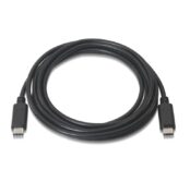 Cable USB 2.0 Tipo-C Aisens A107-0057/ USB Tipo-C Macho - USB Tipo-C Macho/ Hasta 9W/ 625Mbps/ 2m/ Negro