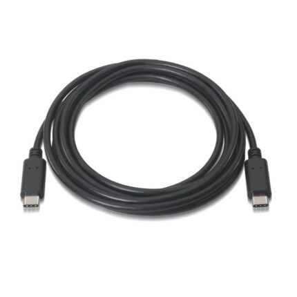Cable USB 2.0 Tipo-C Aisens A107-0058/ USB Tipo-C Macho - USB Tipo-C Macho/ Hasta 9W/ 625Mbps/ 3m/ Negro