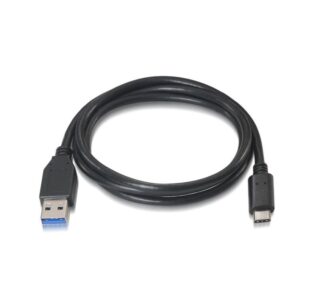 Cable USB 3.1 Aisens A107-0060/ USB Tipo-C Macho - USB Macho/ Hasta 27W/ 625Mbps/ 1m/ Negro
