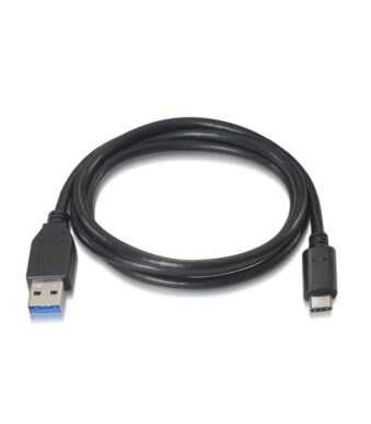 Cable USB 3.1 Aisens A107-0060/ USB Tipo-C Macho - USB Macho/ Hasta 27W/ 625Mbps/ 1m/ Negro