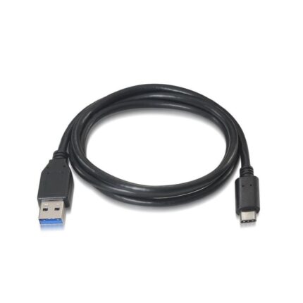 Cable USB 3.1 Tipo-C Aisens A107-0060/ USB Tipo-C Macho - USB Macho/ Hasta 27W/ 625Mbps/ 1m/ Negro