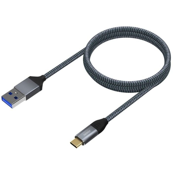 Cable USB 3.1 Tipo-C Aisens A107-0632/ USB Tipo-C Macho - USB Macho/ Hasta 27W/ 1250Mbps/ 1.5m/ Gris