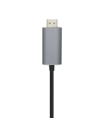 Cable Conversor Aisens A109-0392/ USB Tipo-C Macho - HDMI Macho/ Hasta 27W/ 1250Mbps/ 80cm/ Negro