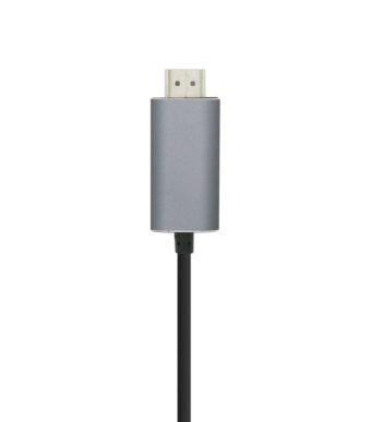 Cable Conversor Aisens A109-0393/ USB Tipo-C Macho - HDMI Macho/ Hasta 27W/ 1250Mbps/ 1.8m/ Negro