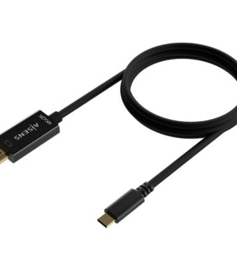 Cable Conversor HDMI 4K Aisens A109-0624/ USB Tipo-C Macho - HDMI Macho/ Hasta 27W/ 1250Mbps/ 1.8m/ Negro
