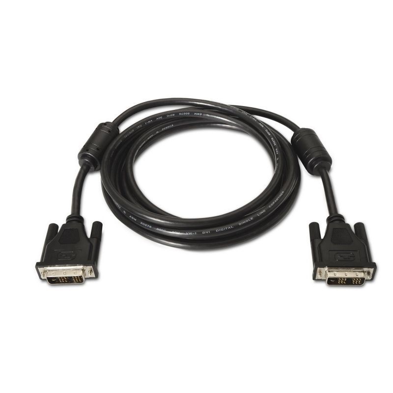 Cable DVI Aisens A117-0086/ DVI-D Macho - DVI-D Macho/ Hasta 3W/ 10Mbps/ 1.8m/ Negro