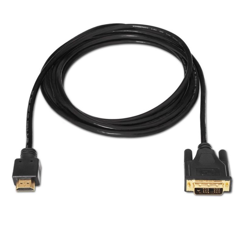 Cable HDMI Aisens A117-0090/ DVI Macho - HDMI Macho/ Hasta 10W/ 720Mbps/ 1.8m/ Negro