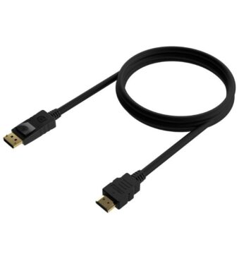 Cable Conversor Aisens A125-0550/ Displayport Macho - HDMI Macho/ Hasta 5W/ 2300Mbps/ 50cm/ Negro