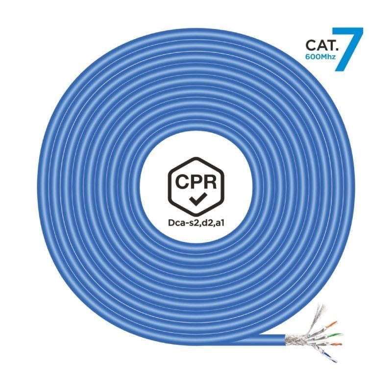 Bobina de Cable RJ45 SFTP AWG23 LSZH CPR Dca Aisens A146-0666 Cat.7/ 500m/ Azul