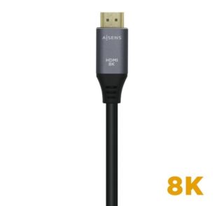 Cable HDMI 2.1 8K Aisens A150-0425/ HDMI Macho - HDMI Macho/ 50cm/ Gris Negro