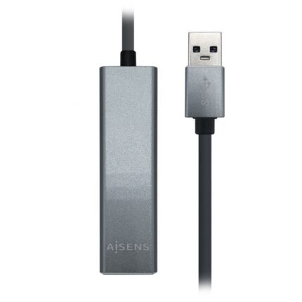 Hub USB 3.0 Aisens A106-0401/ 3xUSB/ 1xRJ45/ Gris