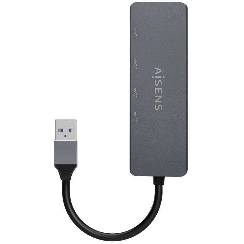 Hub USB 3.2 Aisens A106-0746/ 2xUSB/ 2xUSB Tipo-C/ Gris