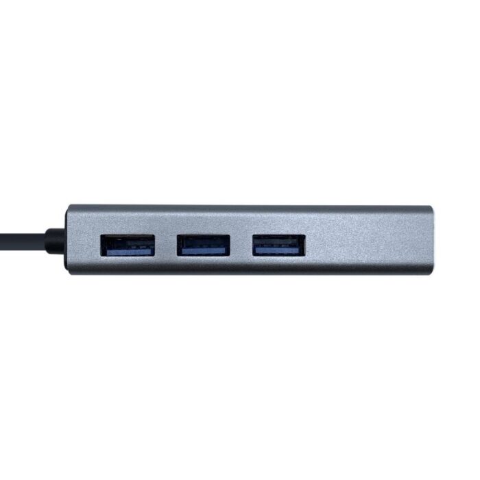 Hub USB Tipo-C Aisens A109-0396/ 3xUSB/ 1xRJ45/ Gris