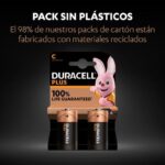 Pack de 2 Pilas C Duracell  LR14/ 1.5V/ Alcalinas
