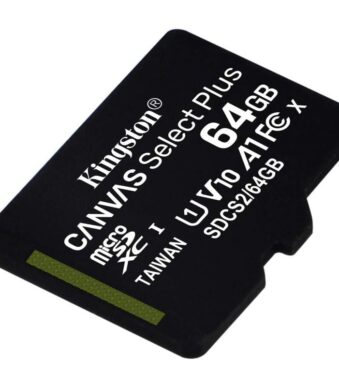 Tarjeta de Memoria Kingston CANVAS Select Plus 64GB microSD XC/ Clase 10/ 100MBs