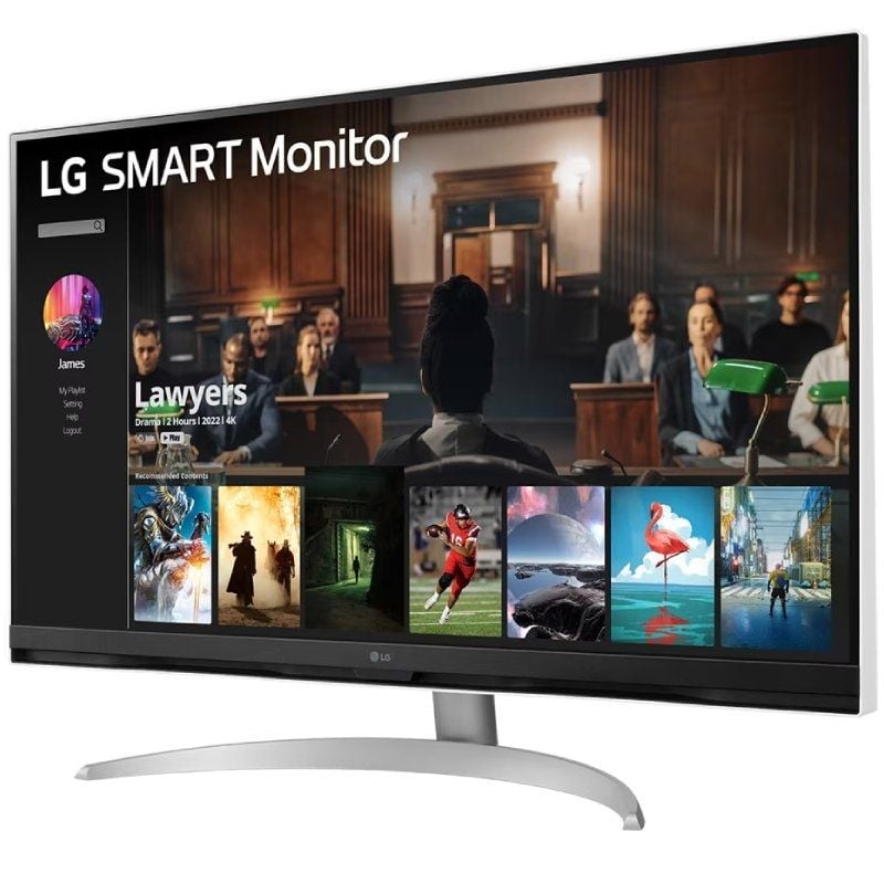 Smart Monitor LG 32SQ700S-W 31.5"/ 4K/ Smart TV/ Multimedia/ Plata y Blanco