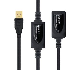 Cable Alargador USB 2.0 Nanocable 10.01.0212/ USB Macho - USB Hembra/ 10m/ Negro