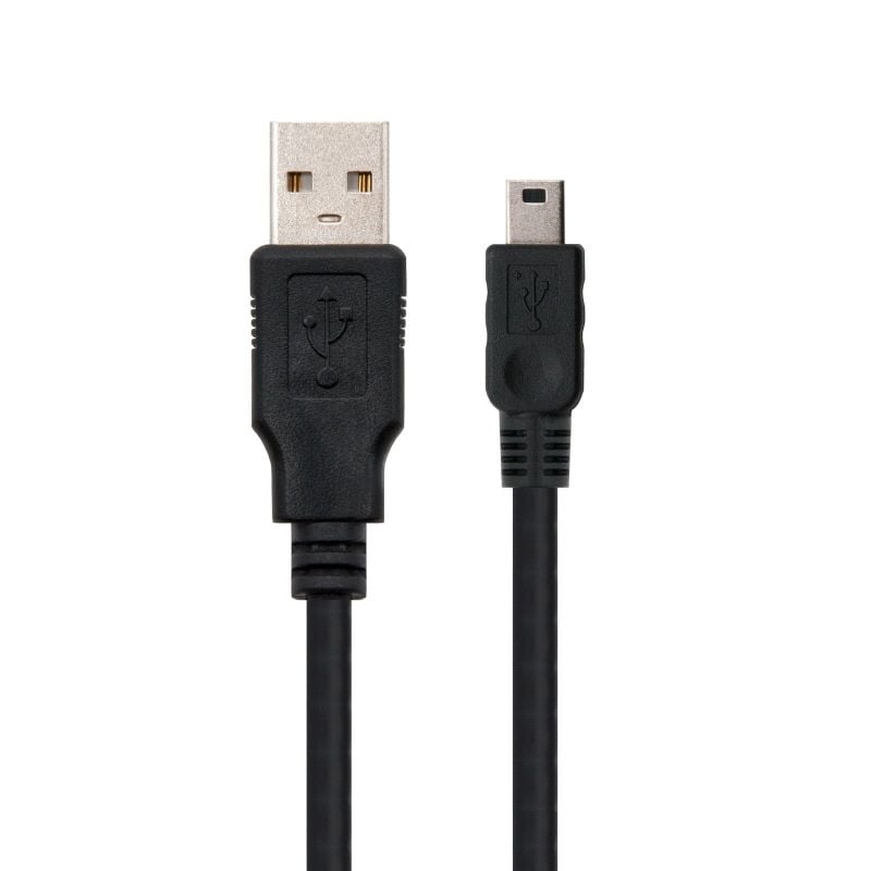 Cable USB 2.0 Nanocable 10.01.0400/ USB Macho - MiniUSB Macho/ 50cm/ Negro