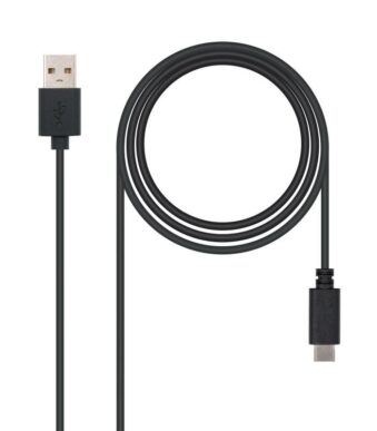 Cable USB 2.0 Nanocable 10.01.2102/ USB Tipo-C Macho - USB Macho/ 2m/ Negro