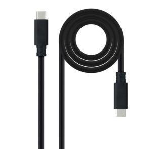 Cable USB 3.1 Nanocable 10.01.4100/ USB Tipo-C Macho - USB Tipo-C Macho/ 50cm/ Negro