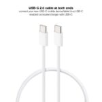 Cable USB 2.0 Tipo-C Nanocable 10.01.6001-CO/ USB Tipo-C Macho - USB Tipo-C Macho/ Hasta 60W/ 480Mbps/ 1m/ Blanco