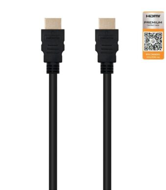 Cable HDMI 2.0 4K Nanocable 10.15.3600/ HDMI Macho - HDMI Macho/ 50cm/ Certificado/ Negro