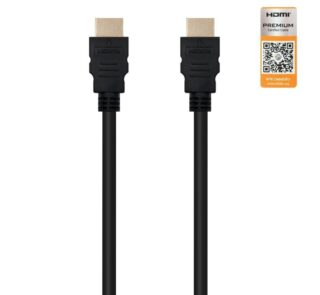 Cable HDMI 2.0 4K Nanocable 10.15.3601/ HDMI Macho - HDMI Macho/ 1m/ Certificado/ Negro