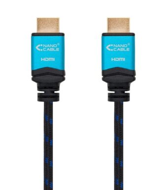 Cable HDMI 2.0 4K Nanocable 10.15.3710/ HDMI Macho - HDMI Macho/ 10m/ Negro/ Azul