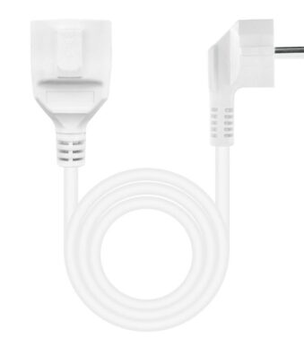 Cable Alargador de Corriente Nanocable 10.22.0602-W/ Schuko Hembra - Schuko Macho/ 2m/ Blanco