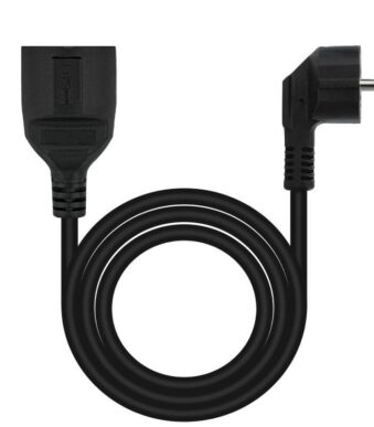 Cable Alargador de Corriente Nanocable 10.22.0605-BK/ Schuko Hembra - Schuko Macho/ 5m/ Negro