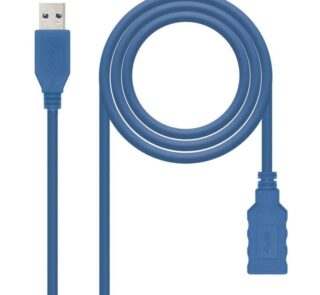 Cable Alargador USB 3.0 Nanocable 10.01.0902-BL/ USB Macho - USB Hembra/ 2m/ Azul