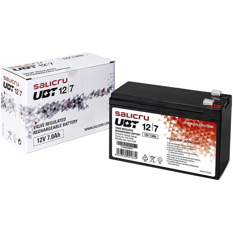 Batería Salicru UBT 12/7 V2 compatible con SAI Salicru según especificaciones