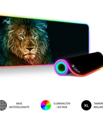 Alfombrilla Subblim SUBMP-02RGB10 LED RGB Lion XL/ 800 x 300 x 4 mm