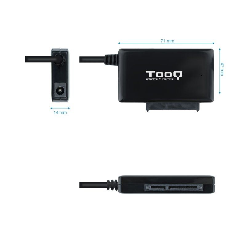 Adaptador para Discos Duros 2.5"/3.5" TooQ TQHDA-02C/ USB Tipo-C Macho - SATA