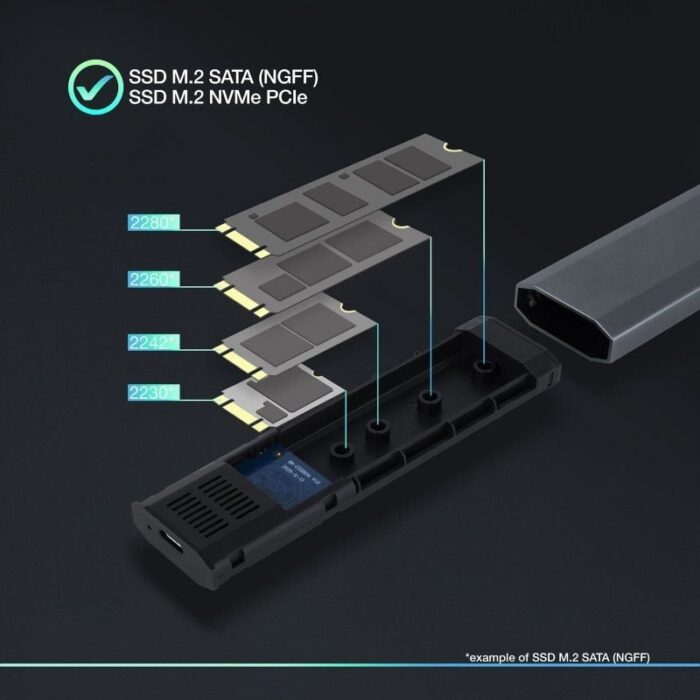 Caja Externa para Disco SSD M.2 NVMe TooQ TQE-2223G/ USB 3.2/ Sin tornillos